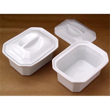 Pillivuyt Pillivuyt 430514BX Oblong Faceted Casserole With Lid - 5.75 x 4.25 Inch  1.75 C. 430514BX